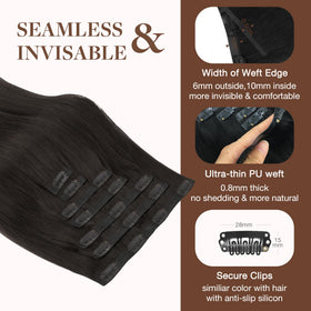 GOO GOO Clip in Hair Extensions showing colour variation