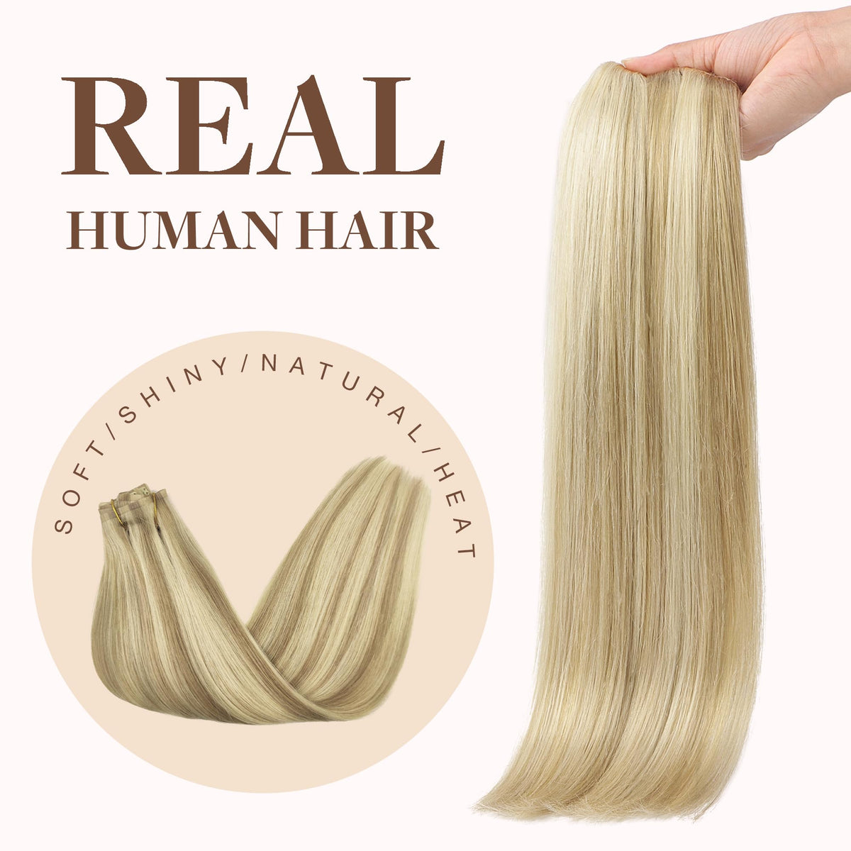 GOO GOO Clip in Hair Extensions showing colour variation