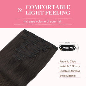 GOO GOO Clip in Hair Extensions showing natural blend
