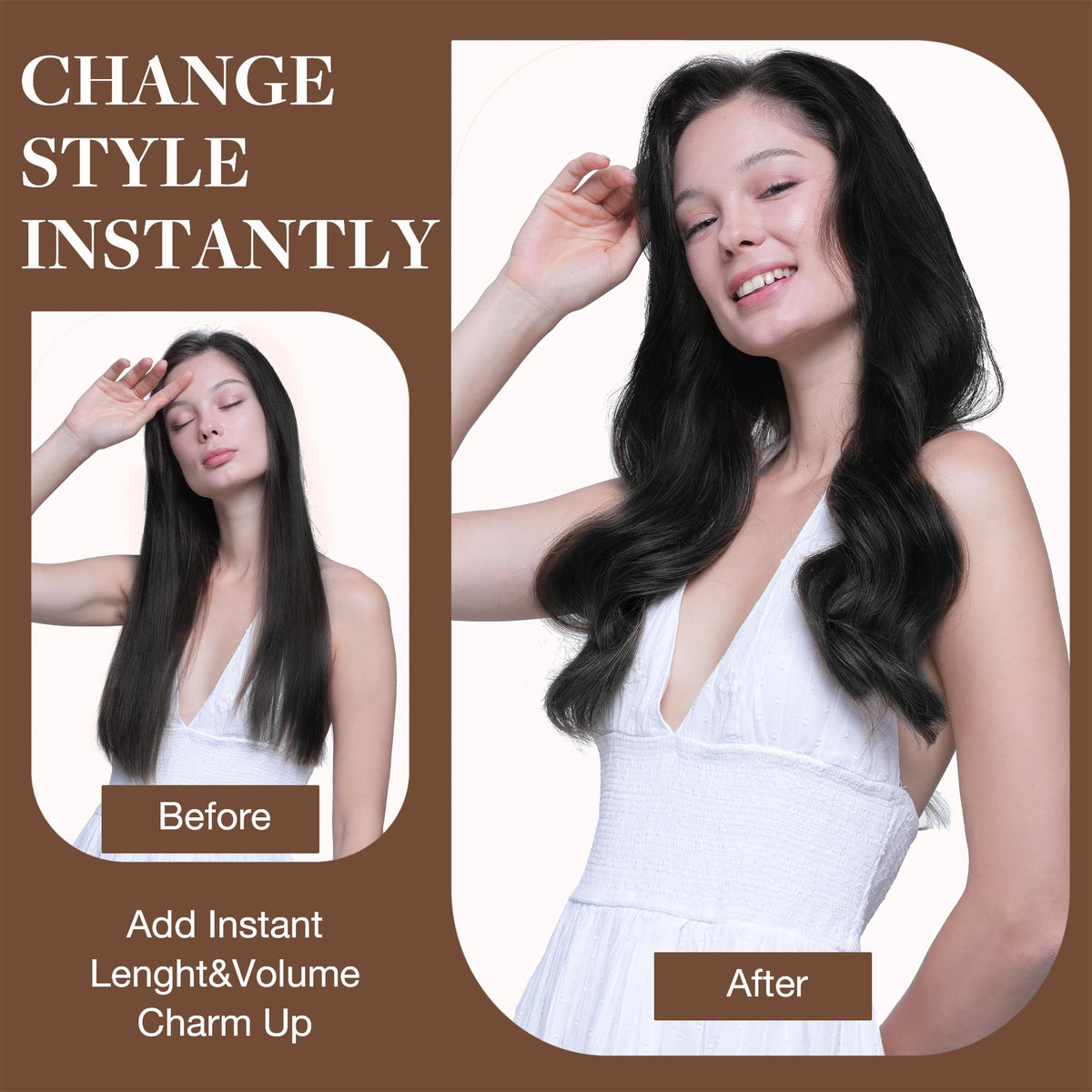 GOO GOO Clip in Hair Extensions showing smooth texture
