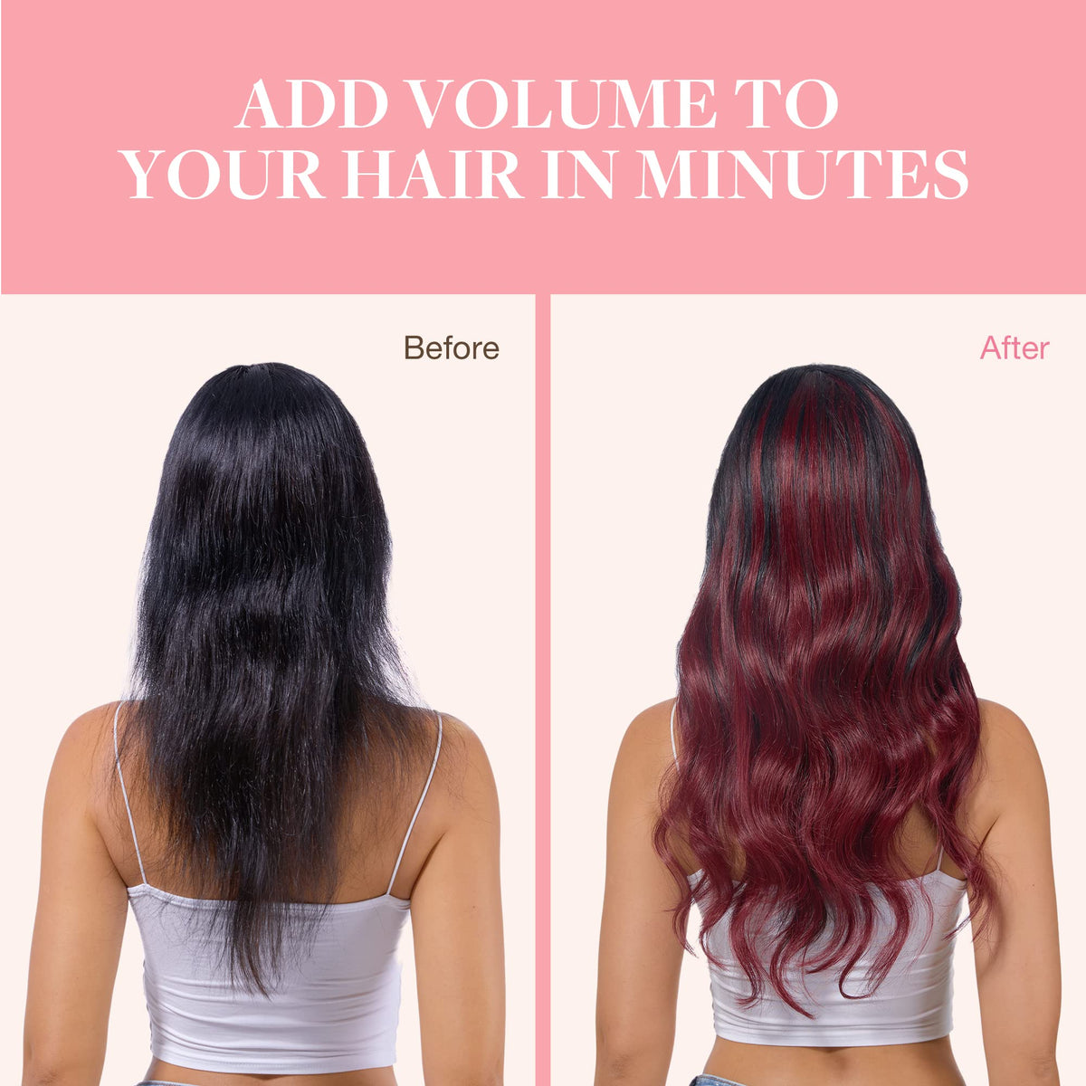 GOO GOO Clip in Hair Extensions showing texture