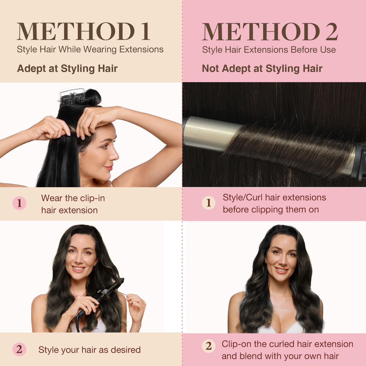 GOO GOO Clip in Hair Extensions showing texture and quality