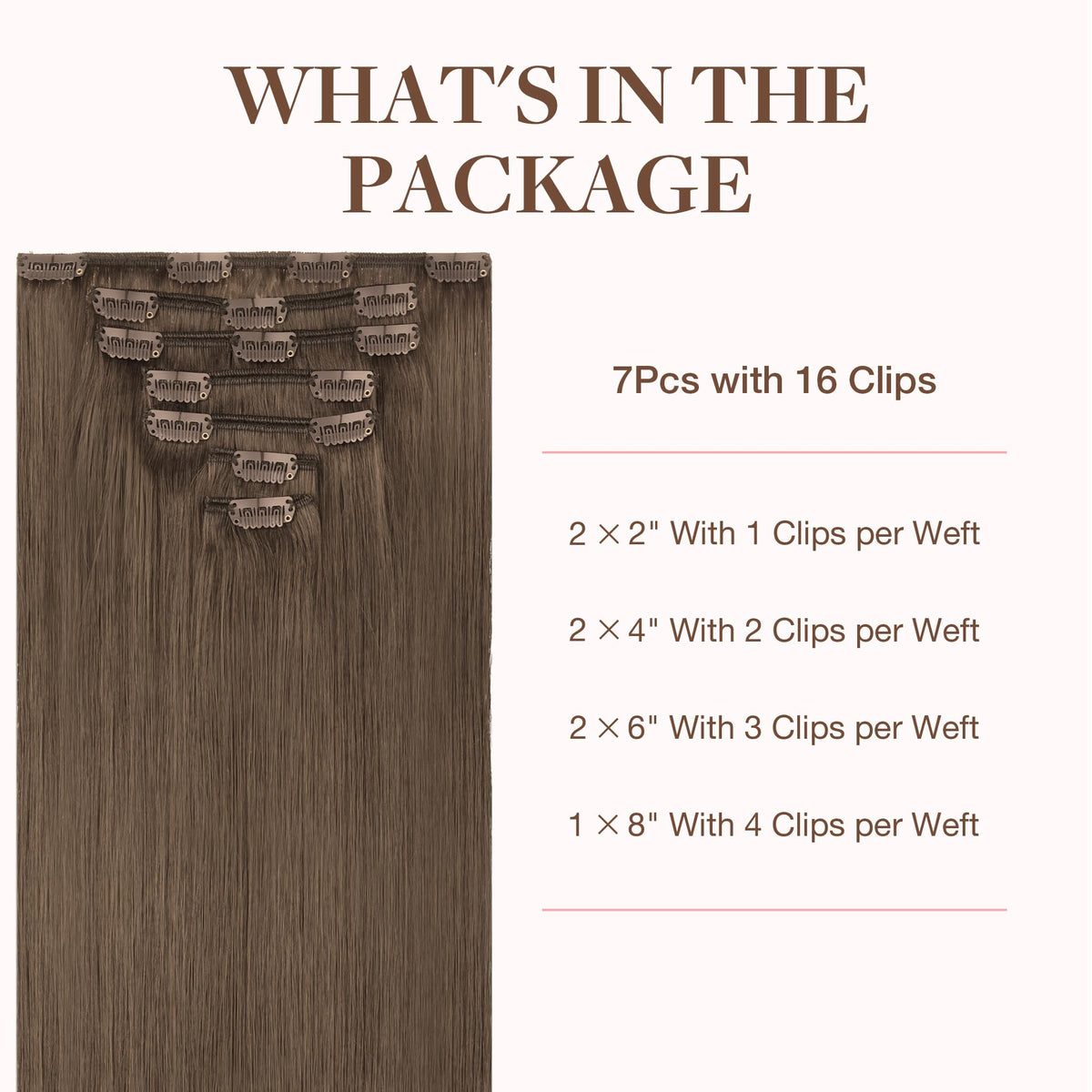 GOO GOO Clip in Hair Extensions showing the silicone-backed clips