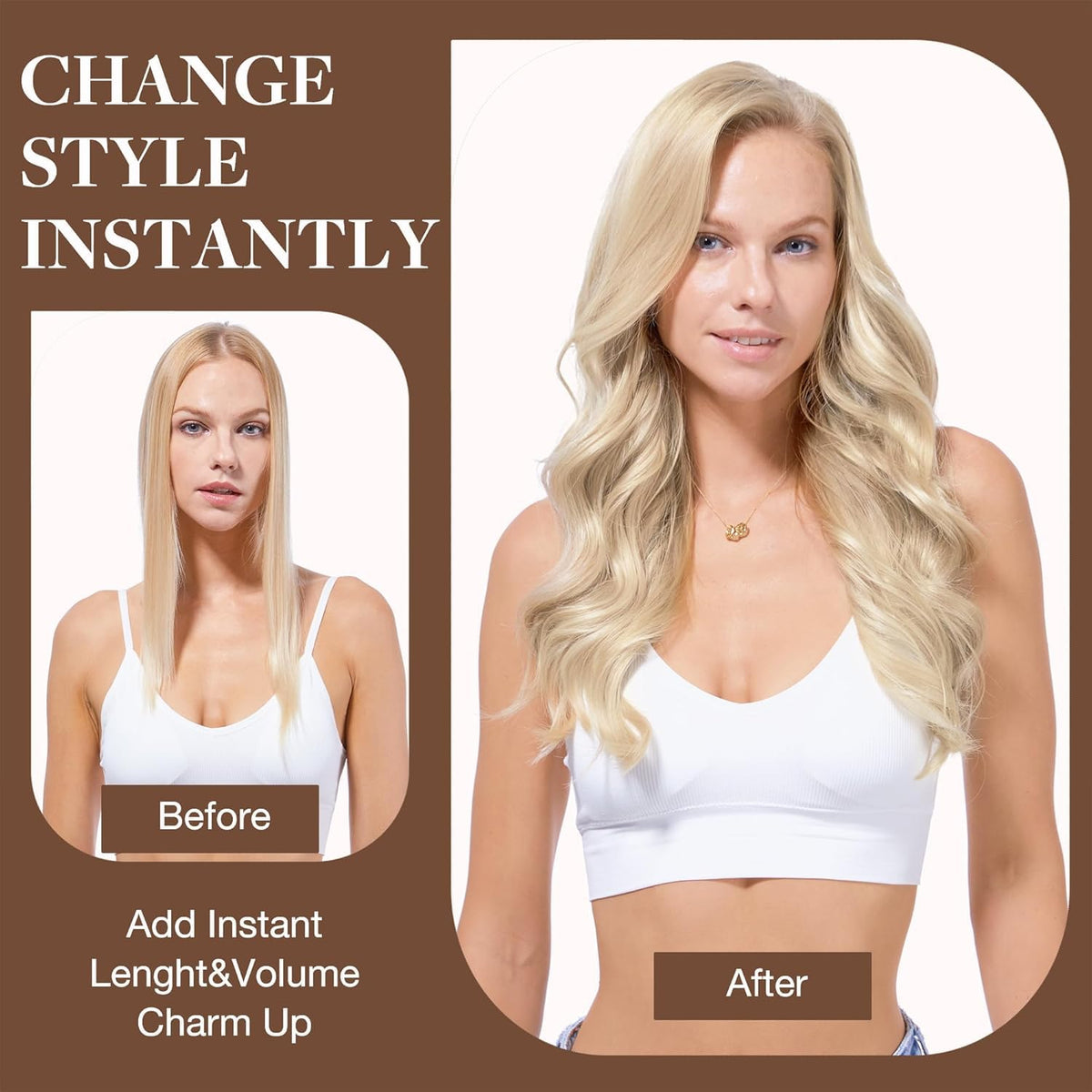 GOO GOO Clip in Hair Extensions showing various balayage shades