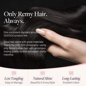 GOO GOO Clip in Hair Extensions showing various colour options