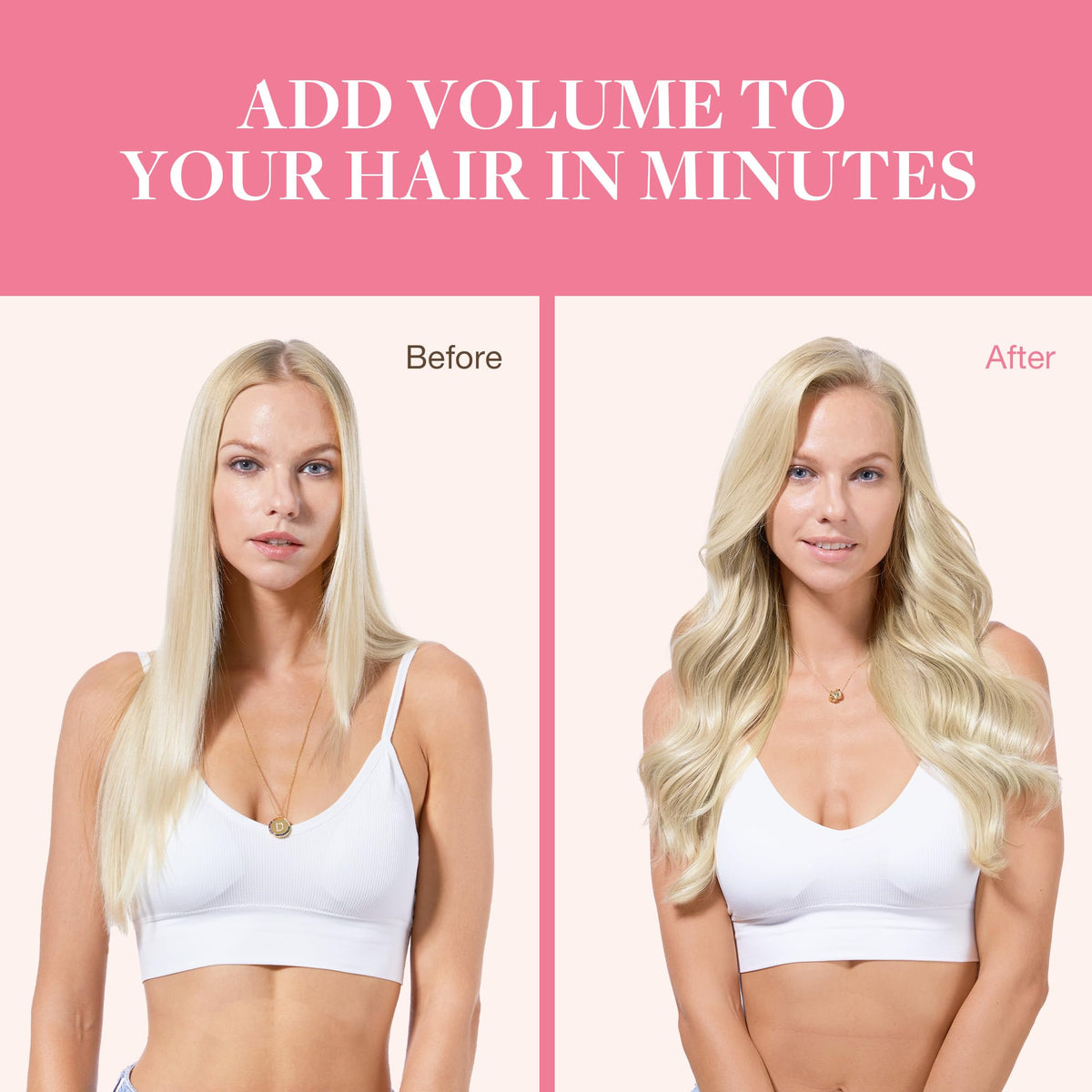GOO GOO Clip in Hair Extensions styled in a wavy hairstyle
