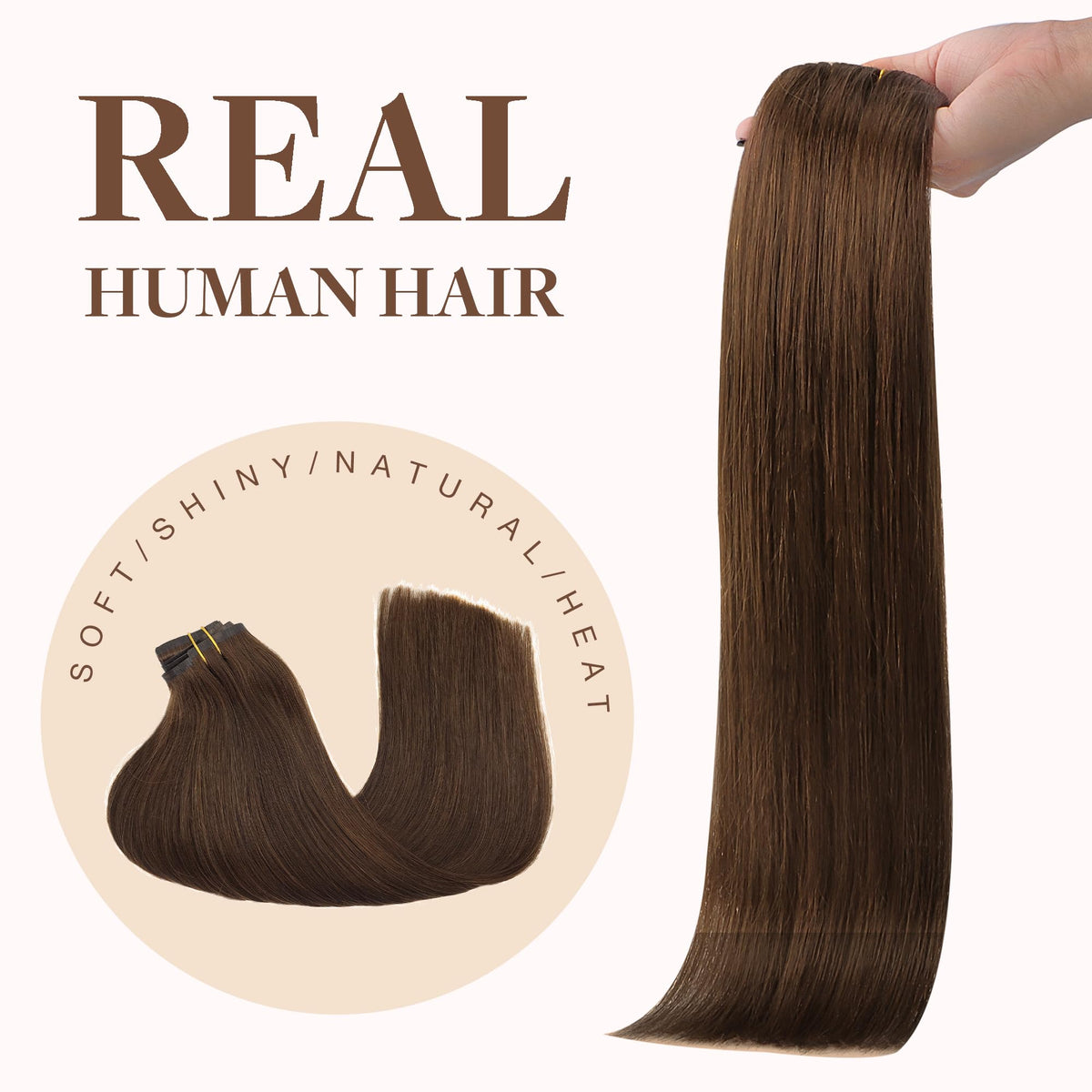 GOO GOO Clip in Hair Extensions styled in long hair