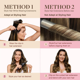 GOO GOO Clip in Hair Extensions styled in loose waves