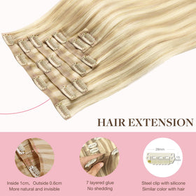 GOO GOO Clip in Hair Extensions styled on a mannequin