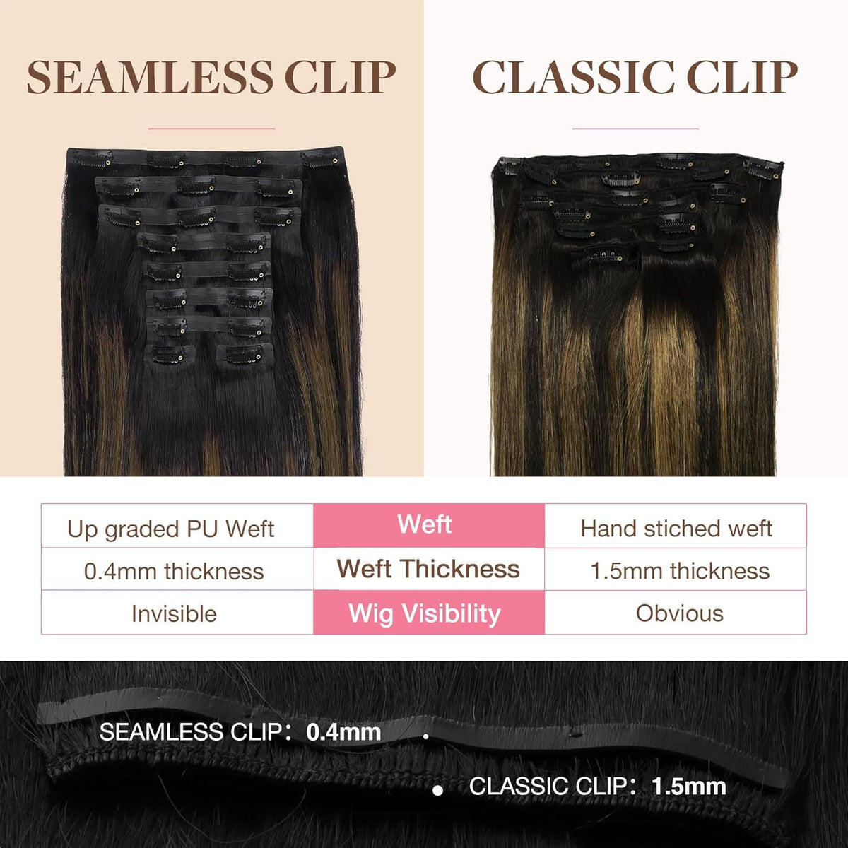 GOO GOO Clip in Hair Extensions styled on model