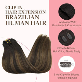 GOO GOO Clip in Hair Extensions styled with curls