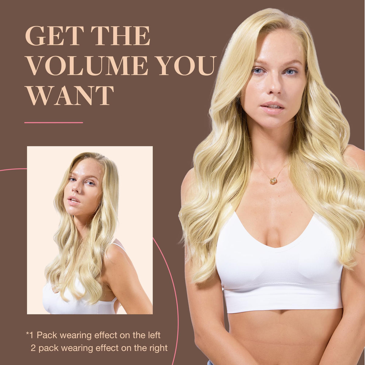 GOO GOO Clip in Hair Extensions styled with curls