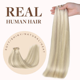 GOO GOO Clip in Hair Extensions styled with curls