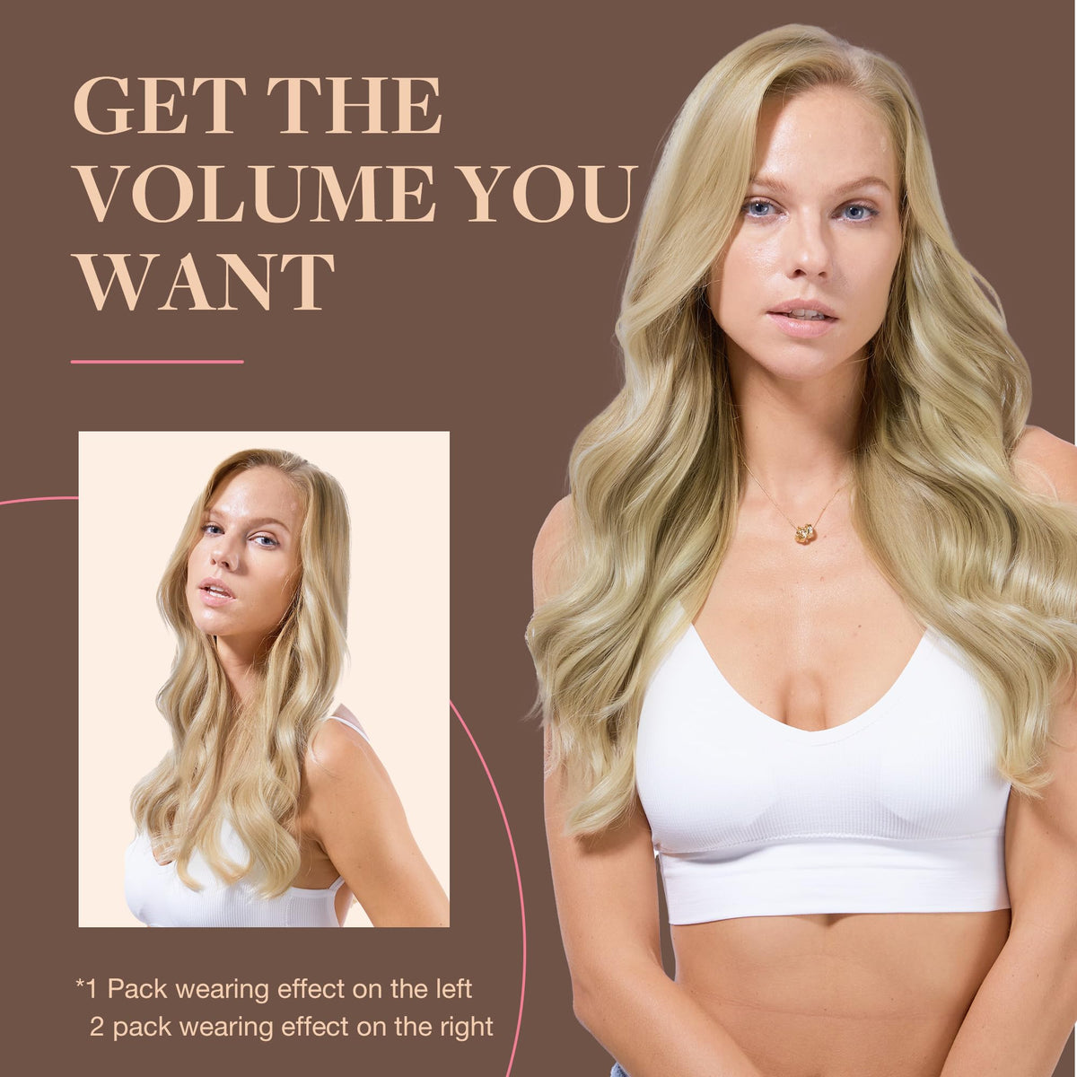 GOO GOO Clip in Hair Extensions texture comparison