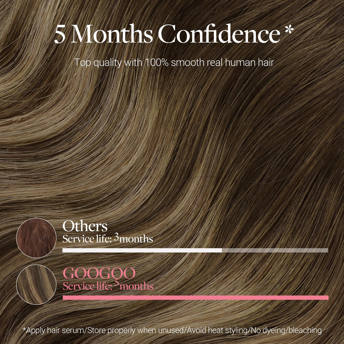 GOO GOO Clip in Hair Extensions with clips visible