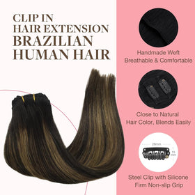 GOO GOO Clip in Hair Extensions with silicone backed clips
