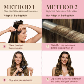 GOO GOO Clip in Hair Extensions with styling tools