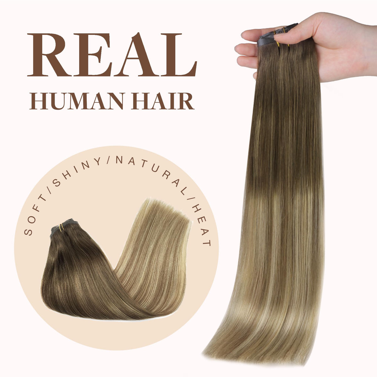 GOO GOO Clip in Hair Extensions with styling tools