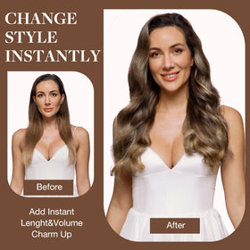 GOO GOO Clip in Hair Extensions with styling tools