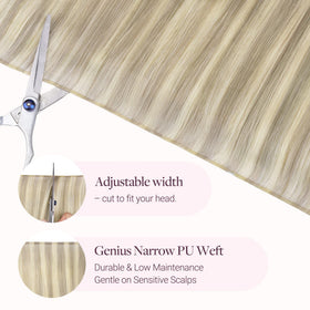 GOO GOO Genius PU Weft Hair Extensions displayed on a mannequin