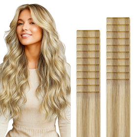 GOO GOO Genius Tape in Hair Extensions 20inch Light Blonde front view