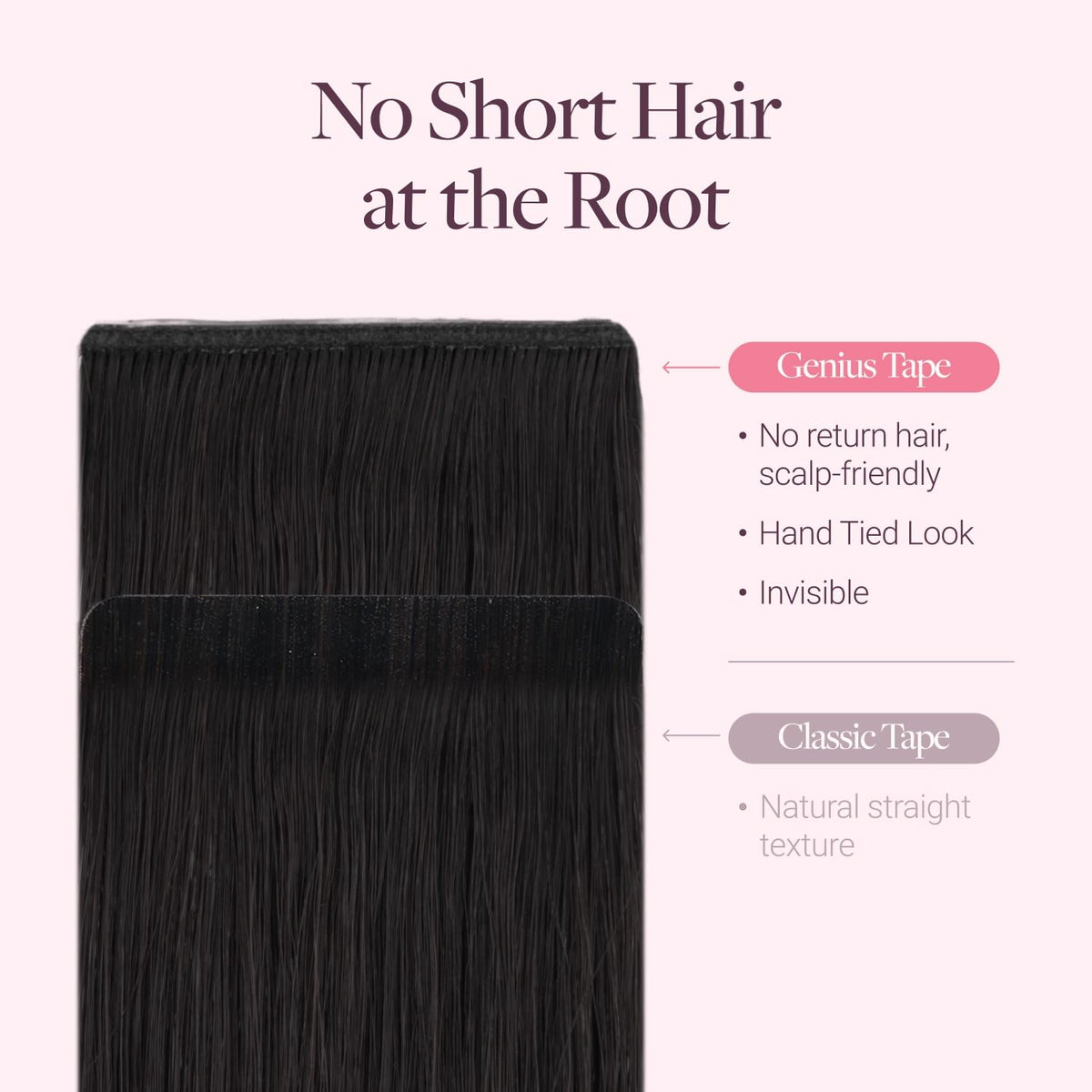 GOO GOO Genius Tape in Hair Extensions lightweight design demonstration