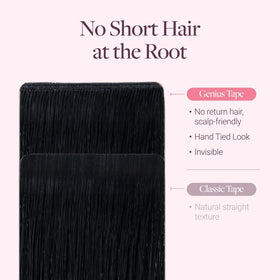 GOO GOO Genius Tape in Hair Extensions showing installation process