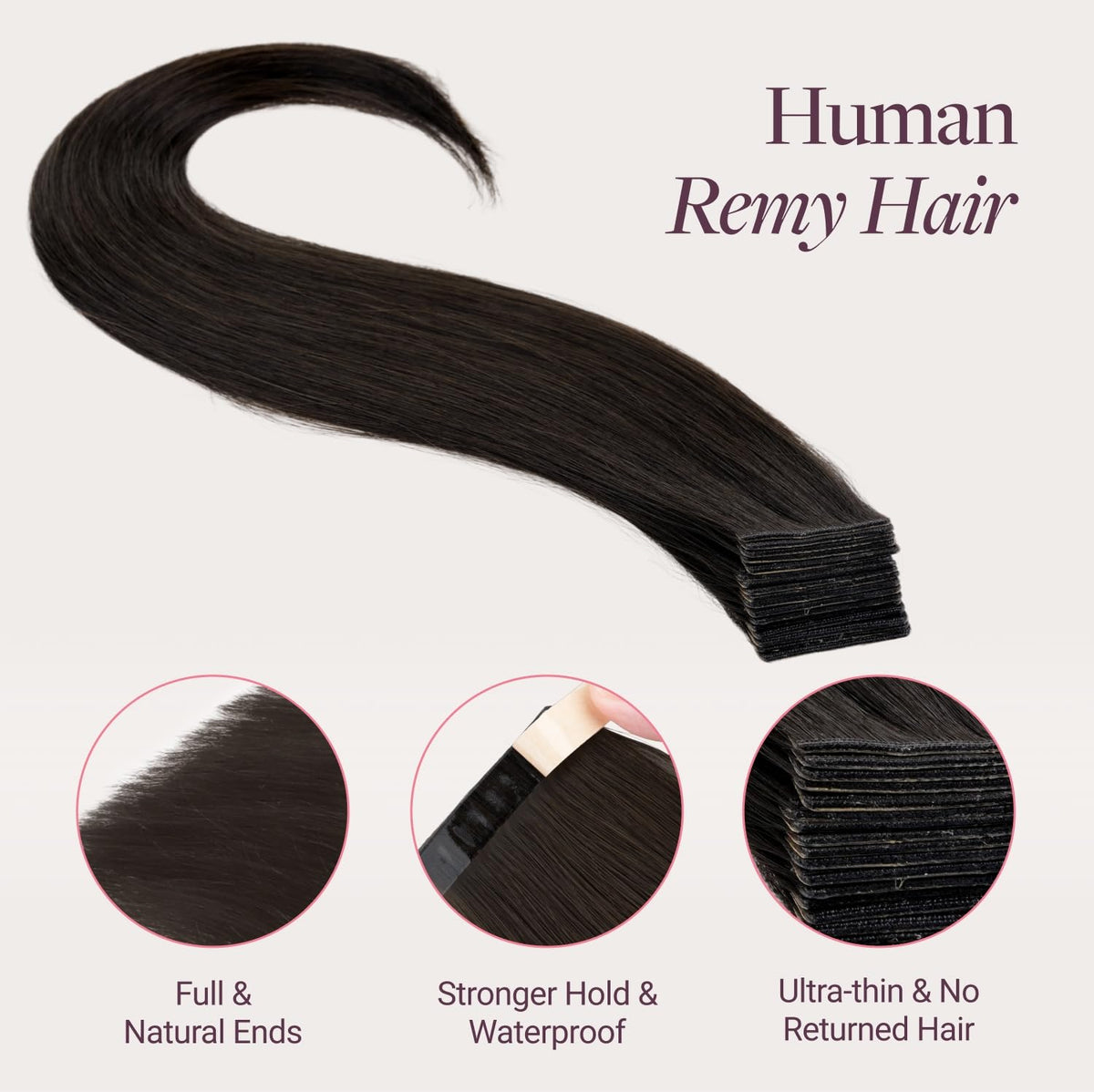 GOO GOO Genius Tape in Hair Extensions showing natural blend