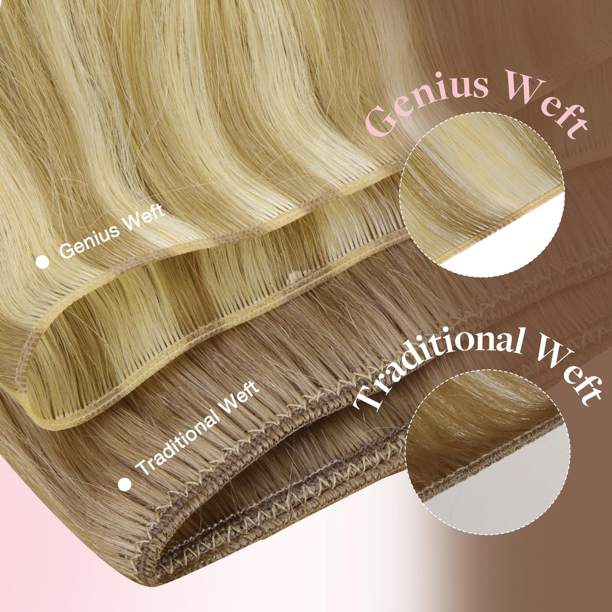 GOO GOO Genius Weft Hair Extensions close-up of weft