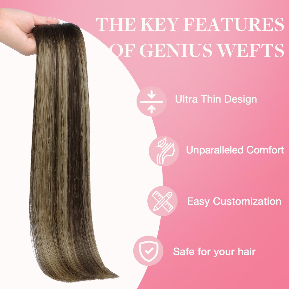 GOO GOO Genius Weft Hair Extensions lifestyle scene showing wear