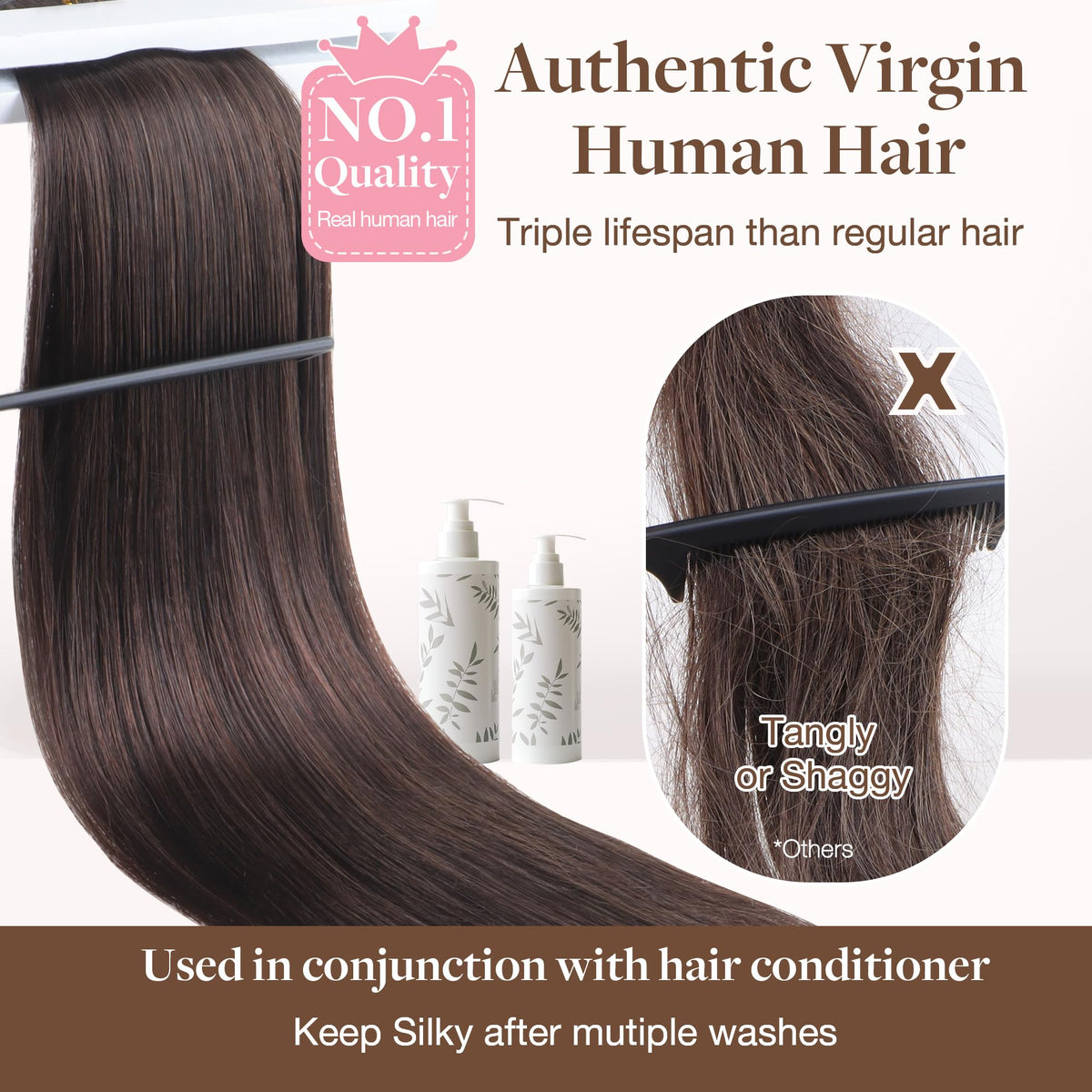 GOO GOO Genius Weft Hair Extensions packaging with specifications