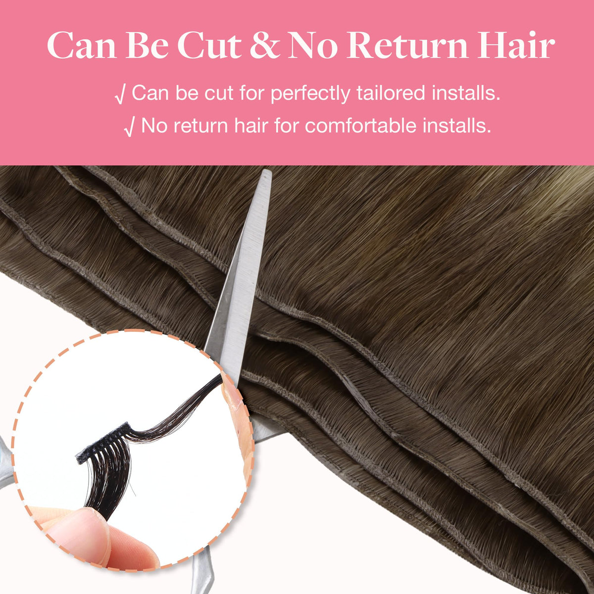 GOO GOO Genius Weft Hair Extensions showing application methods