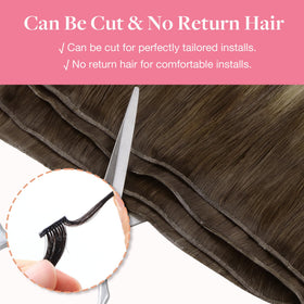 GOO GOO Genius Weft Hair Extensions showing application methods