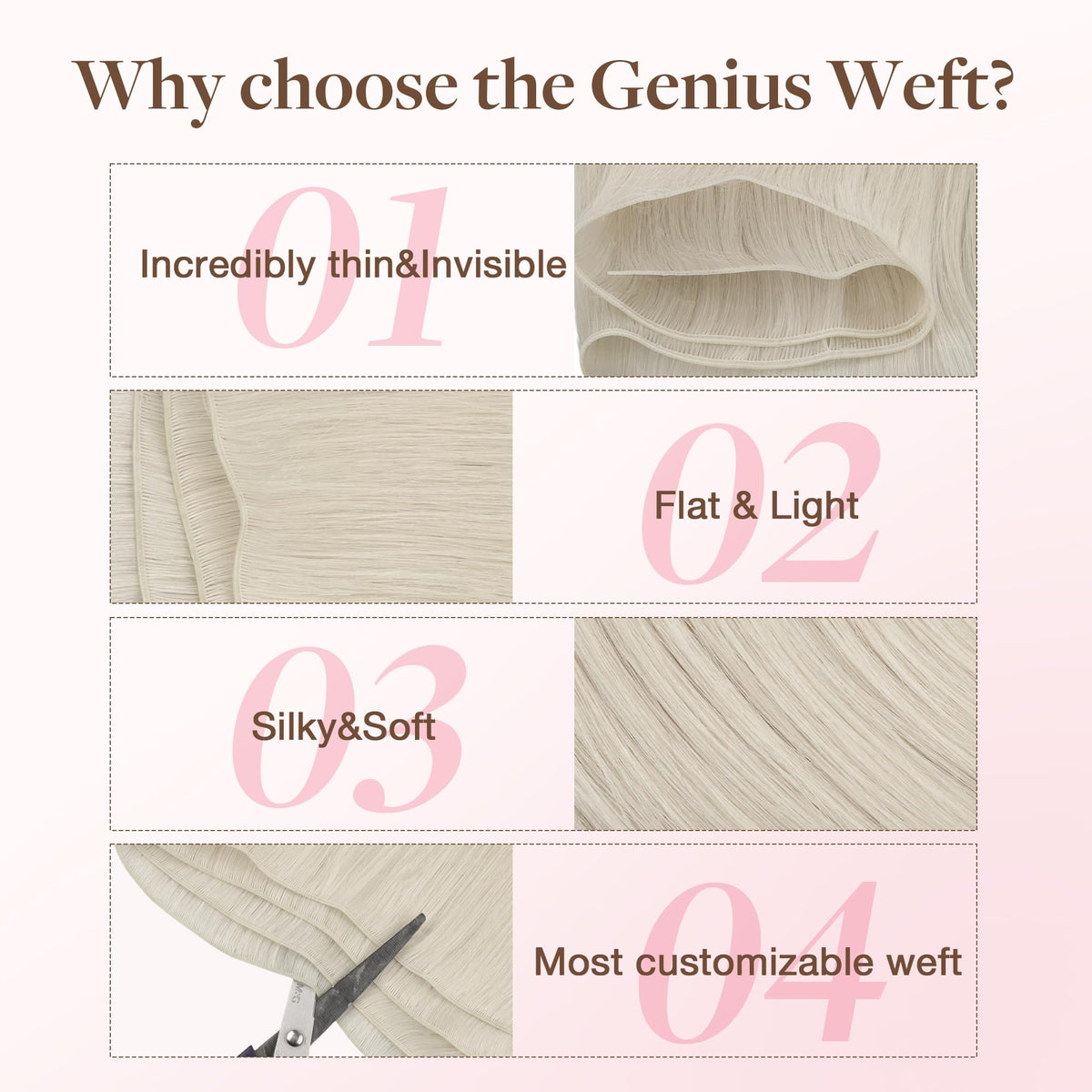 GOO GOO Genius Weft Hair Extensions showing texture