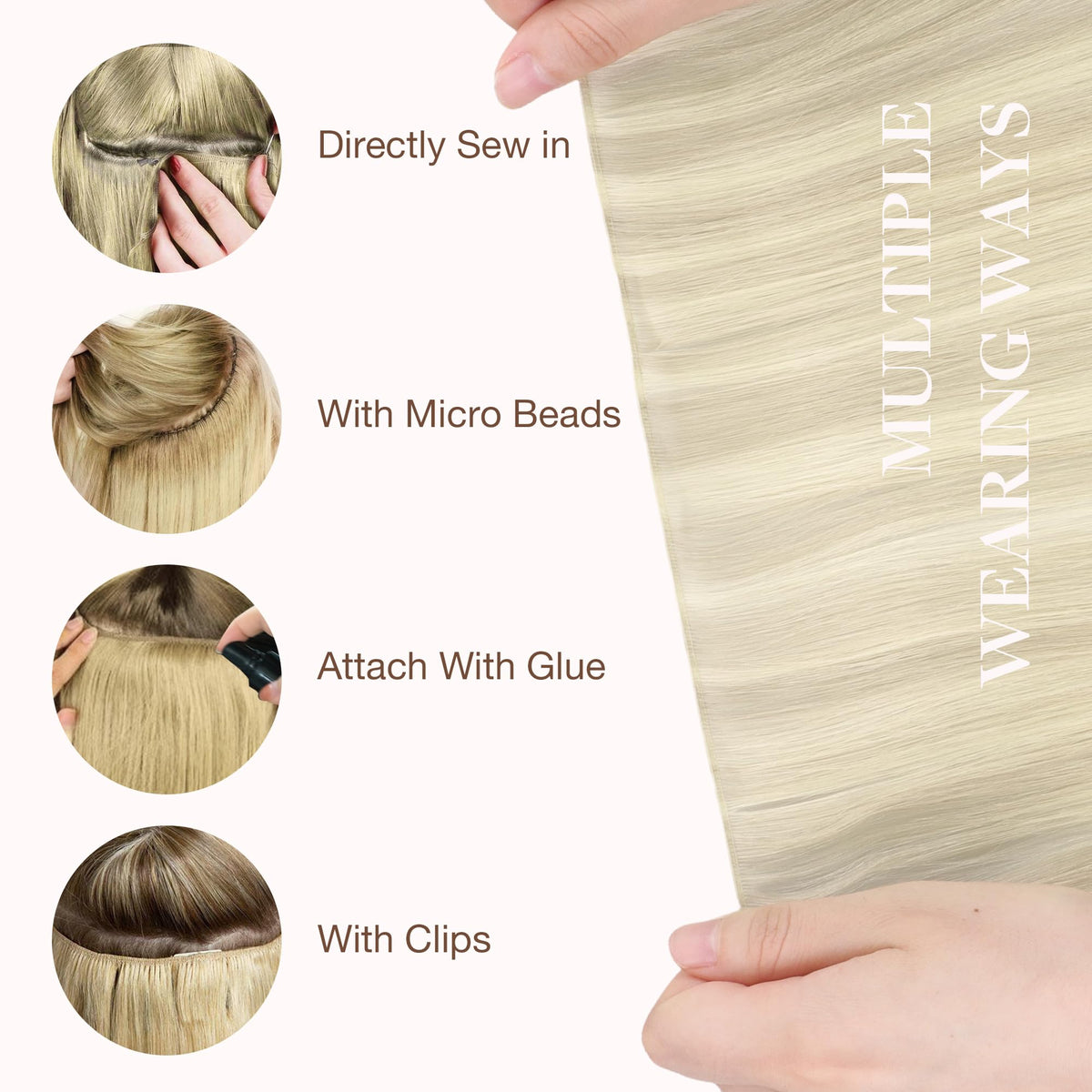 GOO GOO Genius Weft Hair Extensions styled in hair