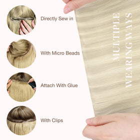 GOO GOO Genius Weft Hair Extensions styled in hair
