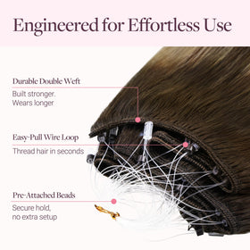 GOO GOO Micro Beaded Weft Hair Extensions close-up of micro beads