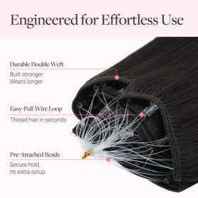 GOO GOO Micro Beaded Weft Hair Extensions close-up of micro beads