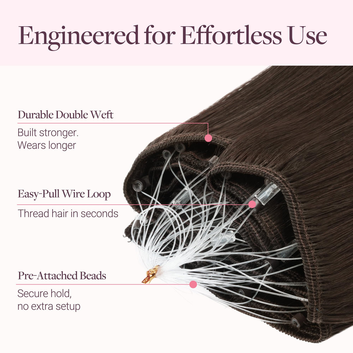 GOO GOO Micro Beaded Weft Hair Extensions displayed in packaging