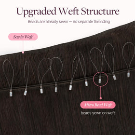 GOO GOO Micro Beaded Weft Hair Extensions in natural light