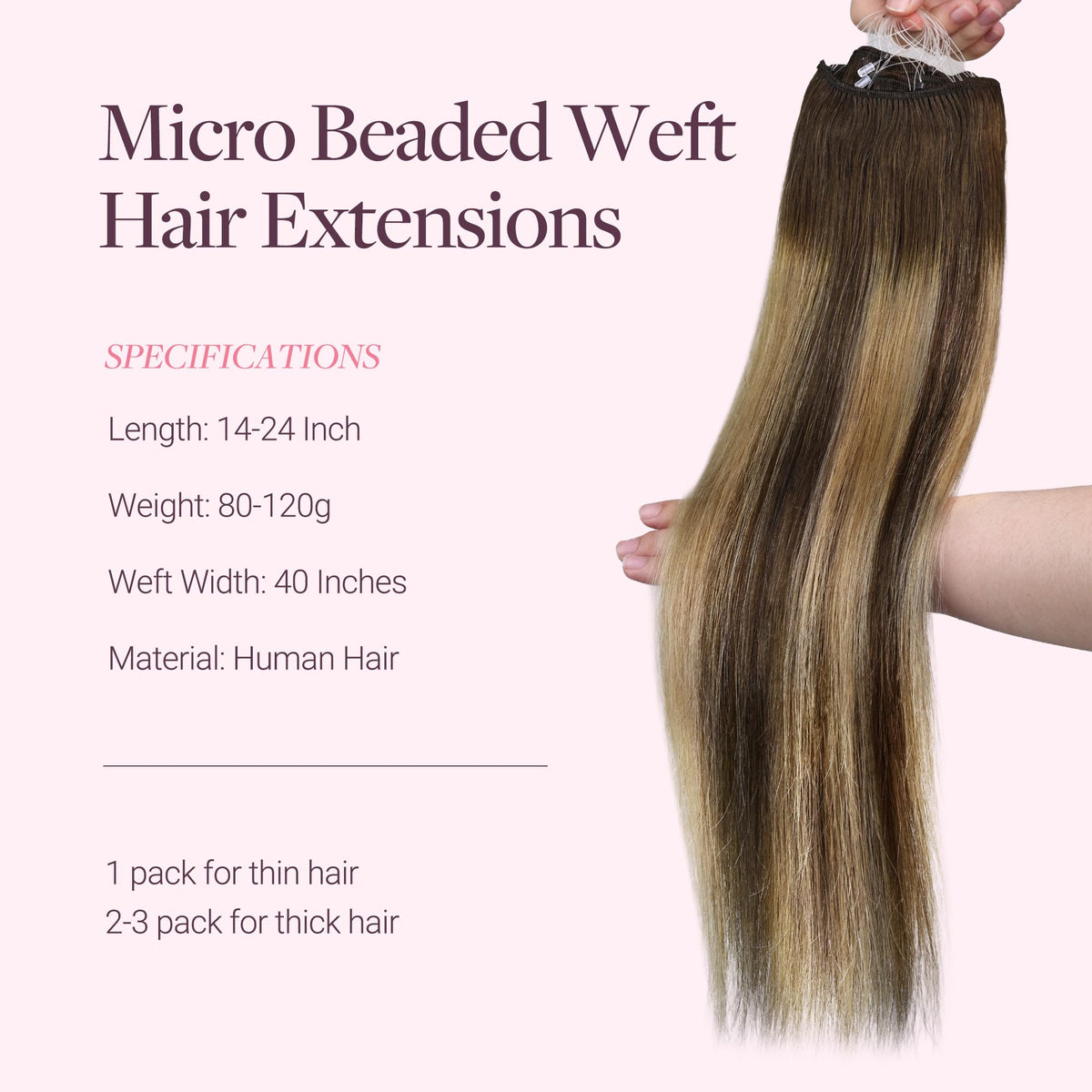 GOO GOO Micro Beaded Weft Hair Extensions installation process