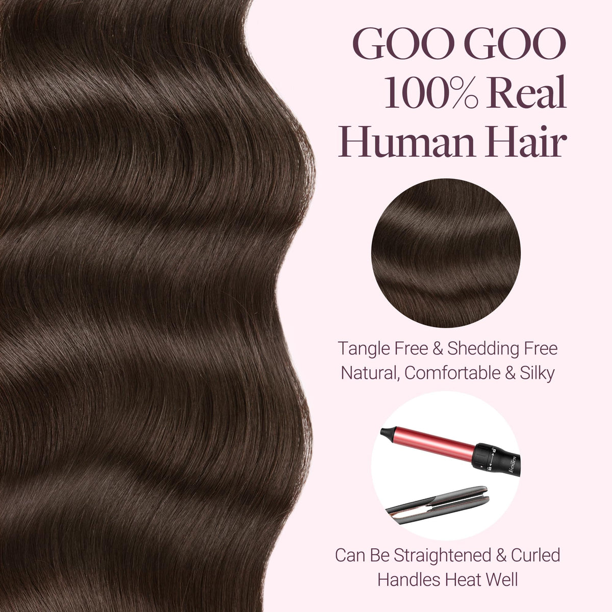GOO GOO Micro Beaded Weft Hair Extensions length comparison