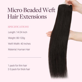GOO GOO Micro Beaded Weft Hair Extensions on a mannequin