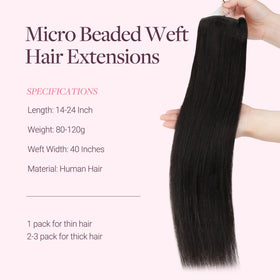 GOO GOO Micro Beaded Weft Hair Extensions on model