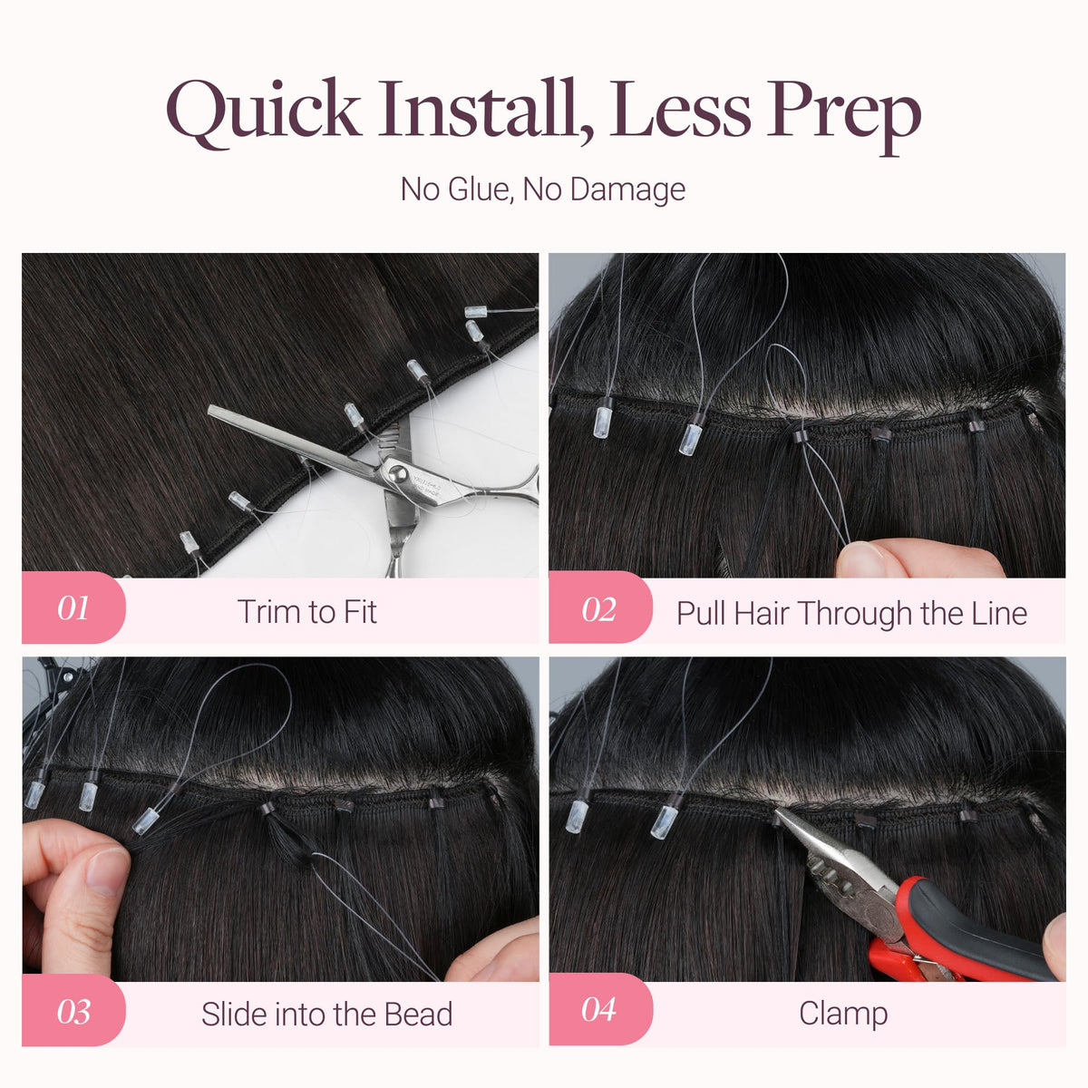 GOO GOO Micro Beaded Weft Hair Extensions packaging