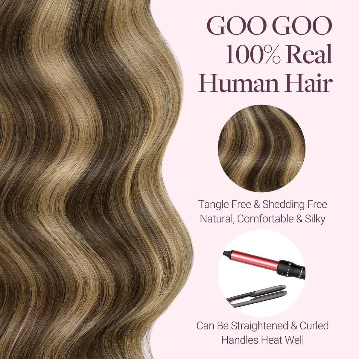 GOO GOO Micro Beaded Weft Hair Extensions side view