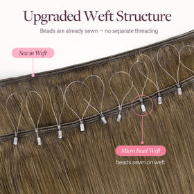 GOO GOO Micro Beaded Weft Hair Extensions styled on a model