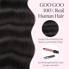 GOO GOO Micro Beaded Weft Hair Extensions styled straight