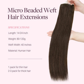 GOO GOO Micro Beaded Weft Hair Extensions with styling tools