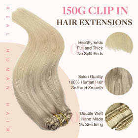 GOO GOO Remy Human Hair Clip in Extensions 22in packaging